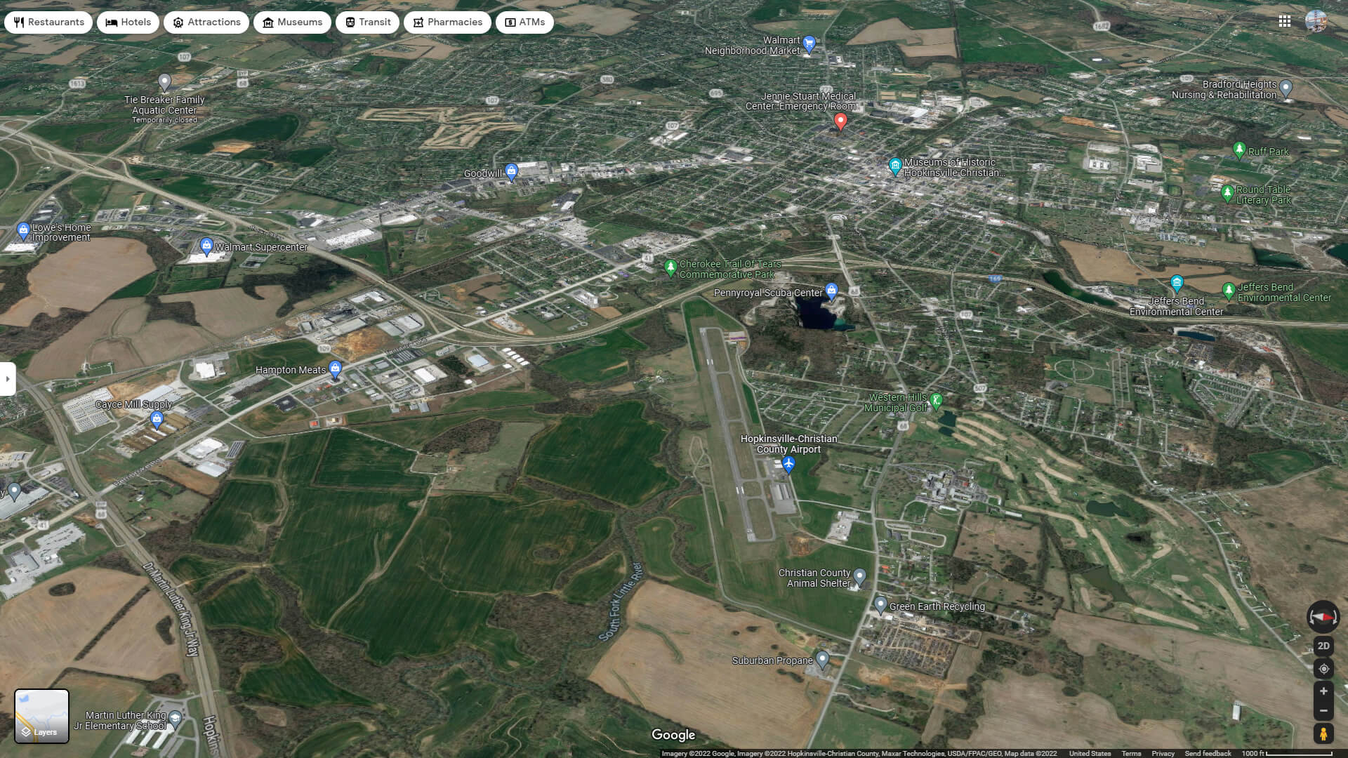 Hopkinsville Aerial Map Kentucky